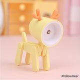 Mini LED Night Light Folding Desk Lamp Cute Pet Lights Dog Deer Dinosaur Flower Portable Night Light Student Living Room Decor