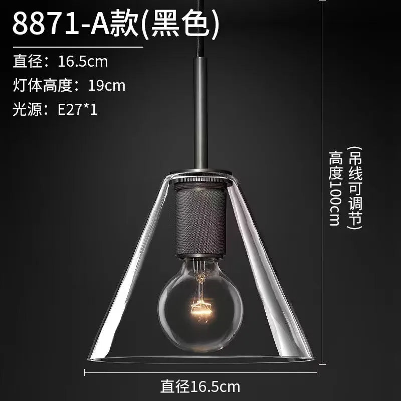 American-Style Retro Minimalist Hallway Foyer Pendant Light, Loft Industrial Style, Suitable for Restaurant, Bar, Clothing Store, Café, Single-Head Decorative Light, Light Luxury Bedside Small Pendant Lamp