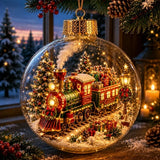 Glass Acrylic Hanging Pendant Warm Lighted Christmas Ornament Glowing Christmas Ornament Lighted Christmas Ball Ornament