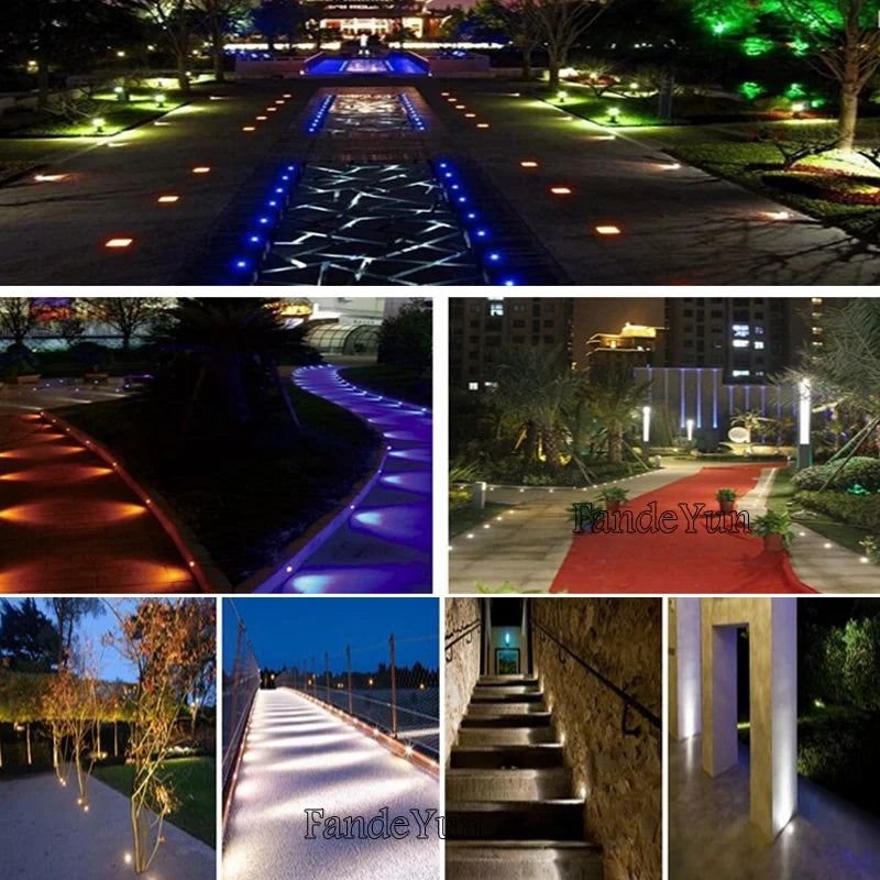 IP68 DC12V 220V 3W Outdoor Lighting for Garden Yard Step Stairs Floor Deck LED Recessed Inground Lamps LED Underground Spotlight