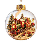 Glowing Christmas Story Ornament - Glowing Christmas Diorama Ornament, Light-Up Mini Scene With Warm LED Light, Light-Up Mini