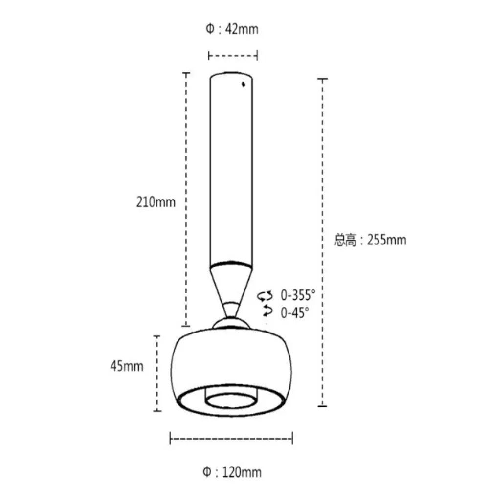 Surface mounted spotlights, living room without main light, circular wall washing, painting, spotlight, foyer, aisle AC: 220-240
