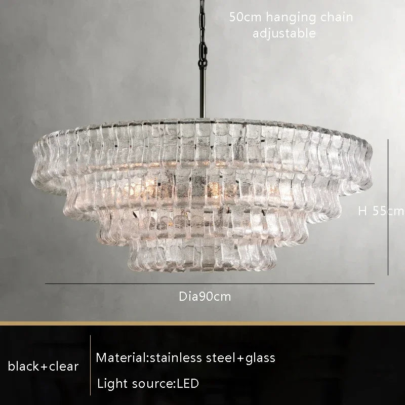 Gray Glass Ceiling Chandeliers 2025 Classic Round Hanging Lamps for Ceiling Home Decoration Lighting Gold Lustres Lamparas