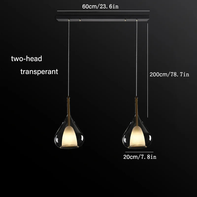 Nordic Glass Bedroom Pendant Light Postmodern Creative Designer Restaurant Bar High-End Room Decors Bedside Minimalist Hang lamps