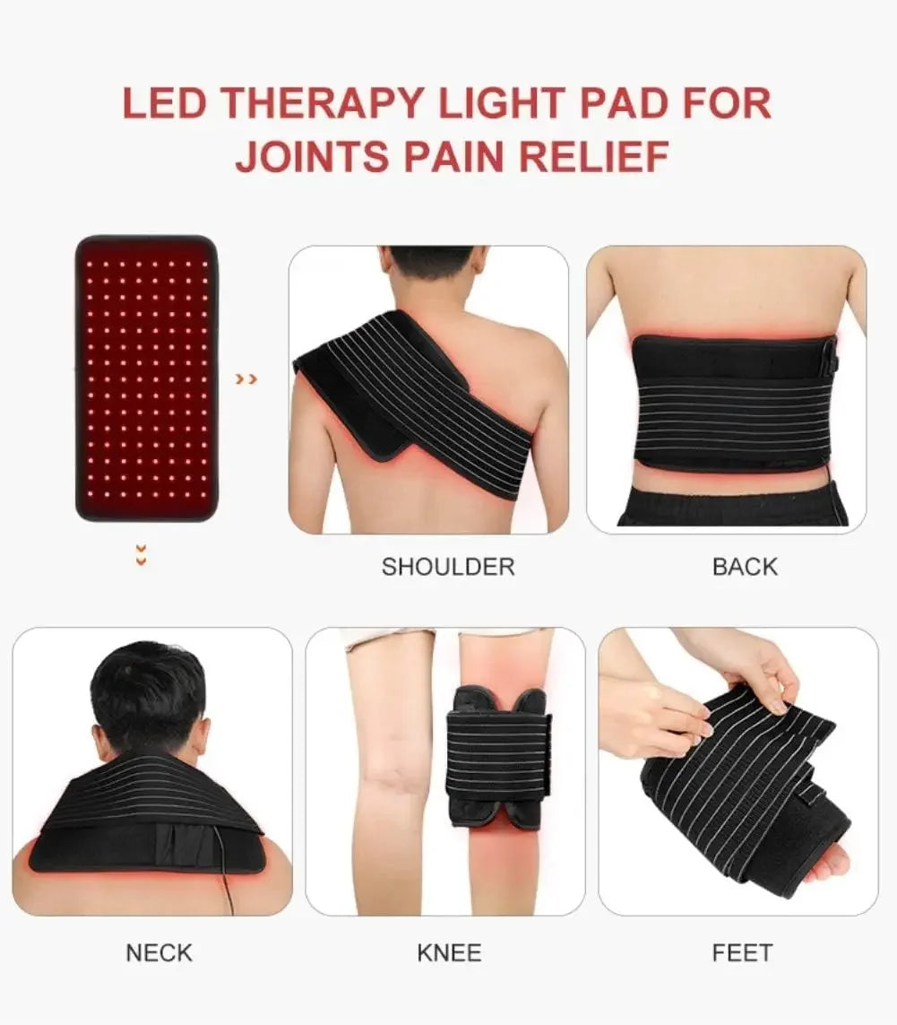 NEW 120 LEDs Red Light Belt 660nm&amp;850nm Infrared Light Therapy Pad for Body Fatigue Deep Therapy for Back Knee Hands Feet Relief