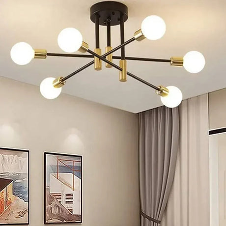 LED Chandelier Modern Semi Black White Gold Luster Ceiling Light For Dining Living Rooms Bedroom Indoor Decors Lamps