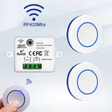 Wireless RF 433MHz Light Switch Kit - 10A Relay Receiver & Mini Wall Button