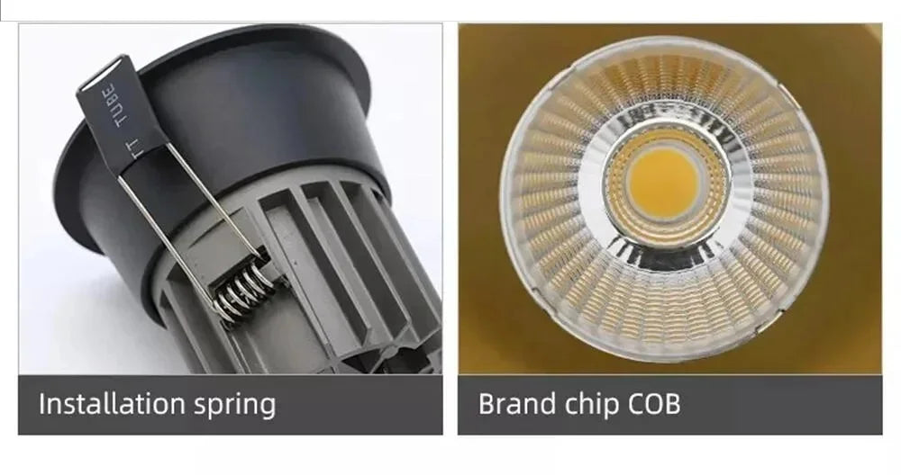 Dimmable LED Downlight Recessed Ceiling Lamp Spotlight Aluminum LED COB Light 5W 10W 12W 18W 20W 24W AC110V 220V Home Office Store