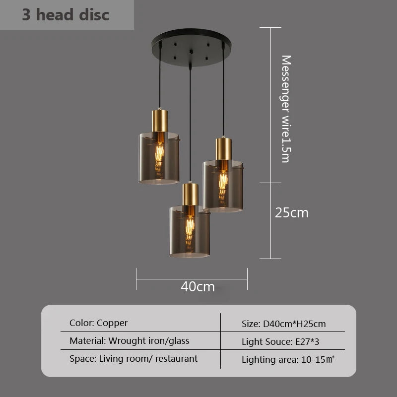 Modern LED Glass Pendant Light Foyer Dining Bedroom pendant lighting Coffee Living Room Restaurant Hotel Indoor Hanging Lamp