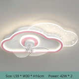 Nordic Ceiling Fan Lamp for Bedroom Kids Room Stylish Decor with Tiny LED Spotlights Ideal for Nursery and Children's