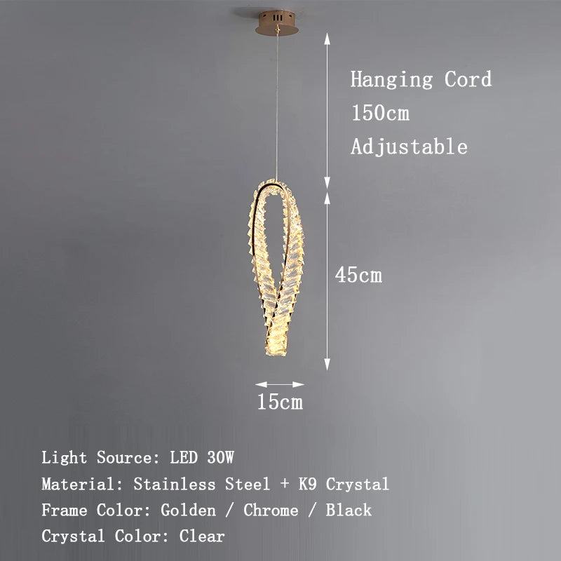 Small Crystal Modern Chandeliers for Dining Table Decors Golden Luxury Hanging Lamps for Ceiling Home Lighting Fixture LED Luster's