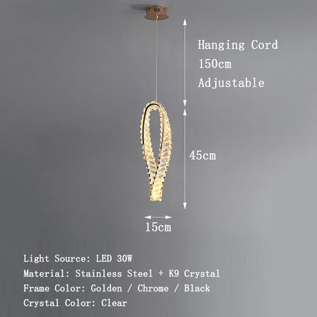 Small Crystal Modern Chandeliers for Dining Table Decors Golden Luxury Hanging Lamps for Ceiling Home Lighting Fixture LED Luster's