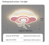 Pink LED Fans with Lights Remote for Living Room Bedroom Boys Girls Room LED Ceiling Lamp for Home Decro
