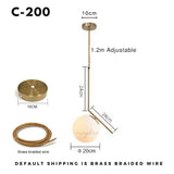 Modern LED Round Glass Ball Pendant Lights Iron E14 Pendant Lamps Hanging Light Fixture for Living Bedroom Dining Room