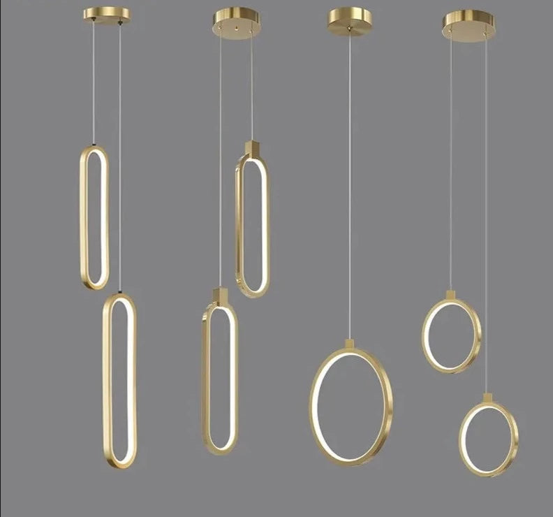 Modern Minimalist LED Pendant Light Chandelier For Bedroom Restaurant Living Room Gold Black Hanging Lamp Decoration Luster