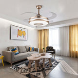 LED Ceiling Fan Light Chandelier 4 Retractable Blade + Remote Control