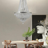9-Light French Empire Crystal Chandelier Luxury LED Ceiling Pendant Light Restaurant Creative Home Lighting Lamps 24x30"
