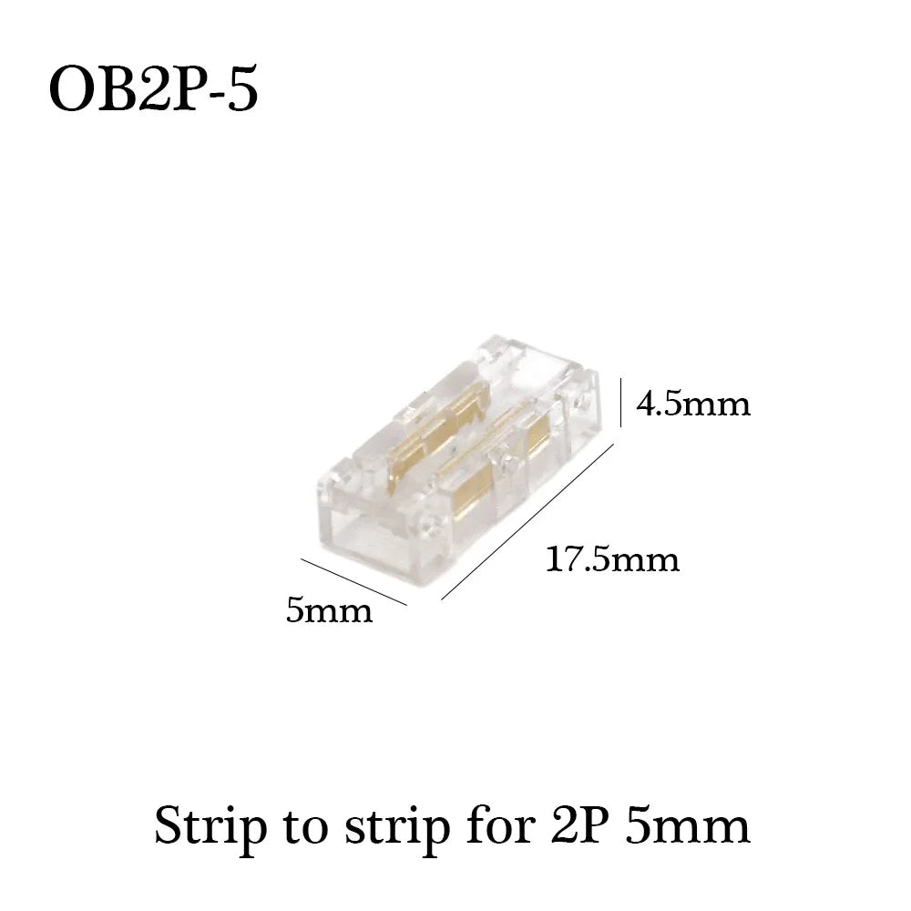 COB LED Wire Connector 5 8 10mm Connection Solderless Mini Buckle FCOB RGB CCT LED Strip Lights 2 3 4 Pin No Dark Area Connector