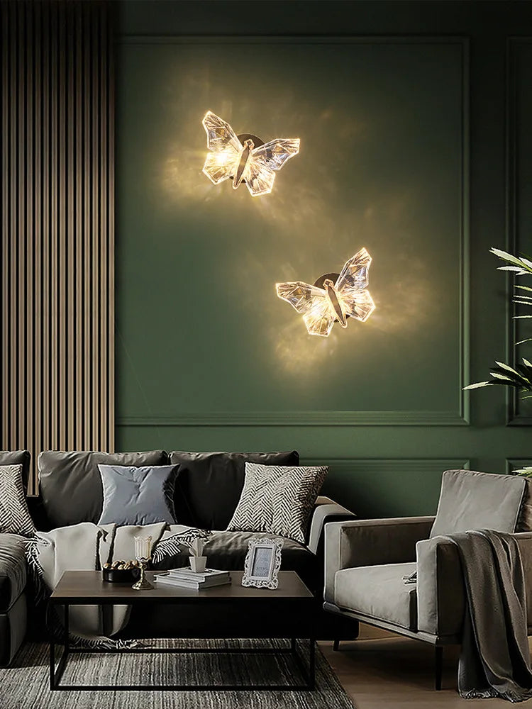 Modern Butterfly Wall Lamp Nordic LED Wall Light Sconces for Living Bedside Bedroom Hotel TV Home Decoration Lighting Fixture