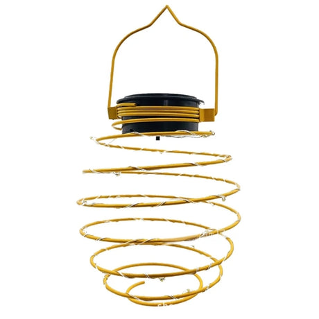 Solar Spiral LED Light Hanging Lantern Solar Spring-Shaped Garden Light Outdoor Waterproof Pendant Light for Patio Porch
