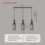 Industrial LED Pendant Light Retro Multi head Cement Hanging Fixture Living Room Bedroom Illumination Bar Dining Room Decors Lamp
