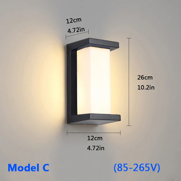 LED Outdoor Wall Light IP65 Waterproof Motion Sensor Porch Balcony Garden Wall Lamp Exterior Security Lighting