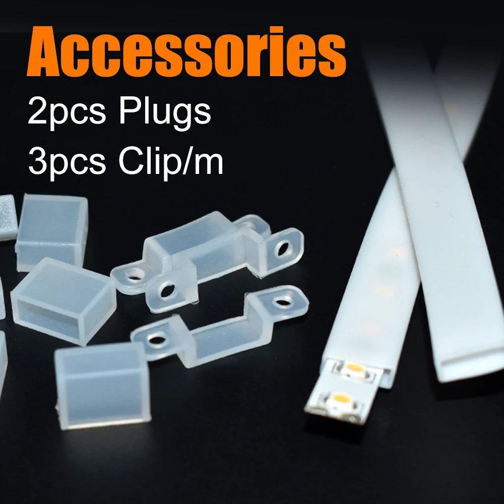 2835 5050 1210 LED Silicone Tube Flexible Protection Cover Transparent/Milky White/Black Waterproof For 8-12mm Led Light Strip