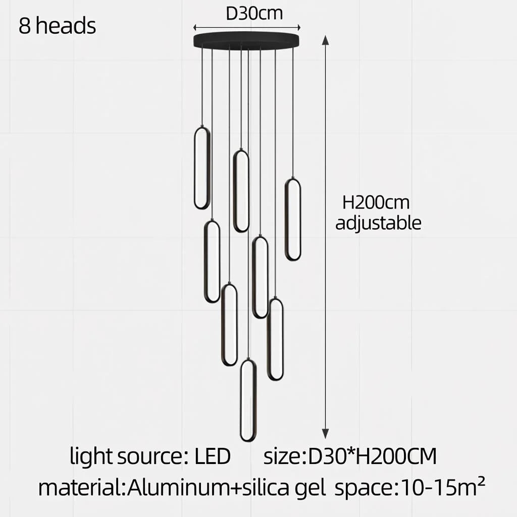 Minimalist Staircase Chandelier Nordic Modern LED Pendant Light Ceiling Lamp Hanging light For Living Room Restaurant Villa Loft