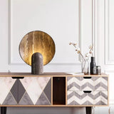 Luxury Nordic LED Desk Lamp | Dark Travertine Style Resin Light for Home Decor