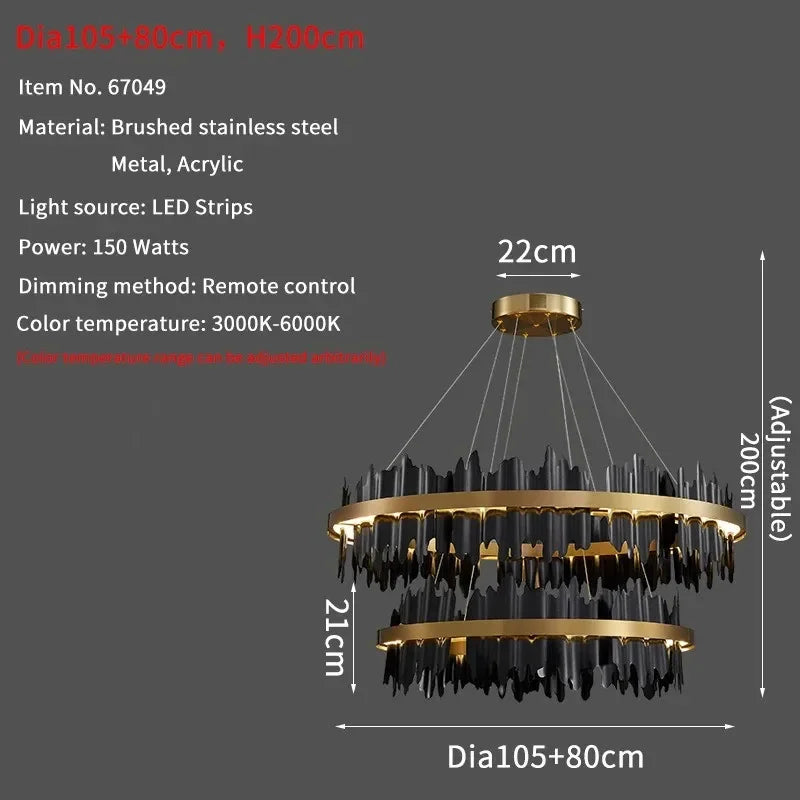 Modern Chandeliers For Dining Room Living Room With Remote Control LED Hanging Lamp Kitchen Island Pendant Light Lustre Fixtures