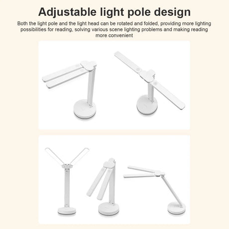 LED Desk Lamp 3 Levels Dimmable Touch Night Light USB Rechargeable Eye Protection Foldable Table Lamp For Bedroom Bedside Reading