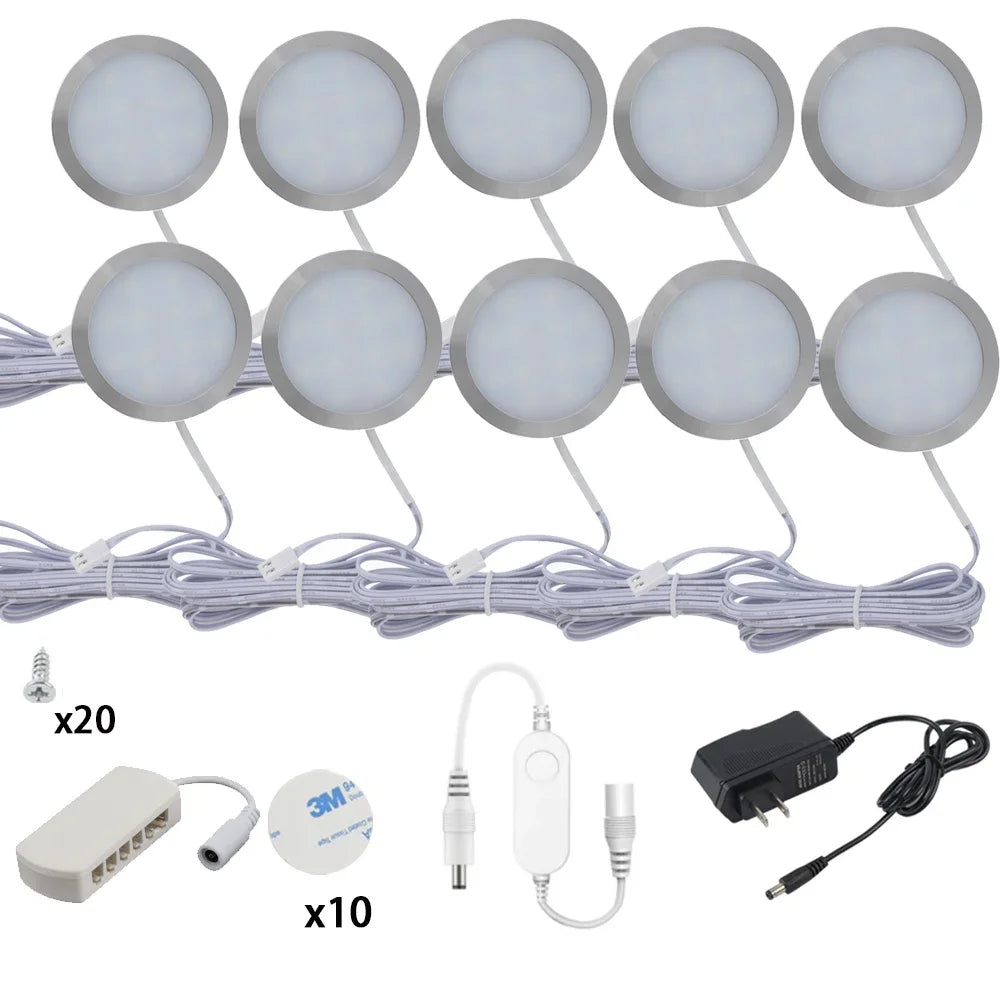 Tuya Wifi 12V LED Under Cabinet Lighting Dimming White/ Warm White Kitchen Counter Furniture Lighting Kit for Alexa Google Home