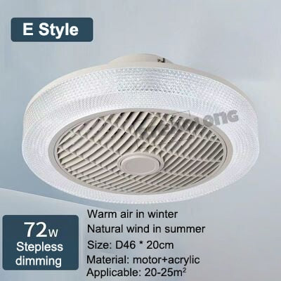 Morden LED Invisible Ceiling Fan Lamp With Remote Control Dining Room Bedroom Heating Fan Lamp Bluetooth music Light Lustre Deco