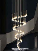 Modern Chandelier For Duplex Building Rotating Staircase Living Room Villa Lobby Home Crystal Bubble Decoration Lustre Luminaire