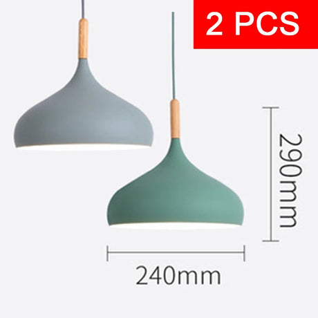 Multi Color Luster Pendant Lights Dia 16/17/24cm Restaurant Wood Hanging lighting Light Fixtures Modern E27 LED Loft Hang lamp