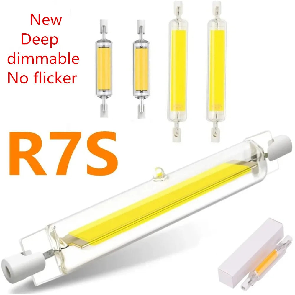 Deep Dimmable R7S COB LED Corn Lamp - 78mm 118mm Flicker-Free Halogen Replacement