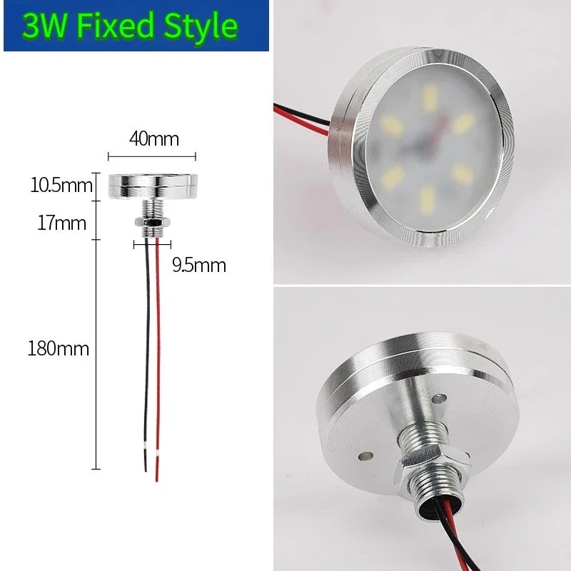Ultra-Thin Diffuse LED Mini Spotlight (1W / 2W / 3W, DC 5V/12V/24V) - Super Bright Constant Voltage Light for Equipment & Instruments