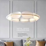 Nordic Leaf Chandelier Modern Acrylic Ring Light Living Dining Room Lighting Decor Home Bedroom Kitchen Hanging Lights Luminaire