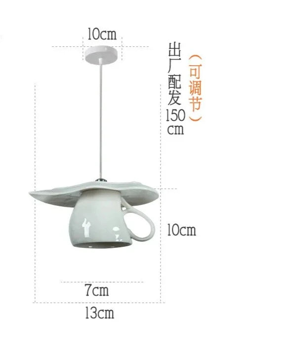 Modern Tea Cup Teapot Hanging Lamp Ceramic Led Pendant Lights Dining Room Kitchen Home Decors Luminaire Lighting Fixtures