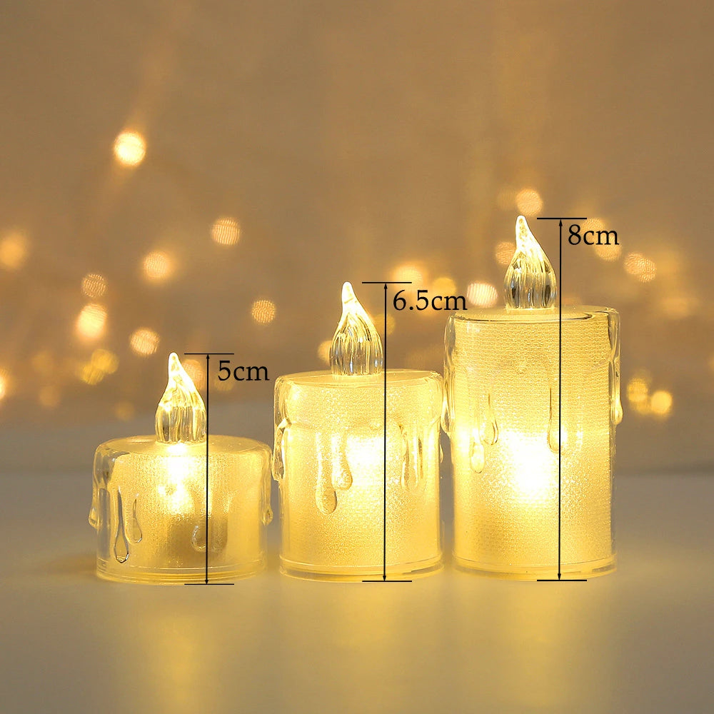 Flameless LED Candle Wishing Tea Light Warm White Lights Candles for Birthday Party Wedding Halloween Festival Home Decoration