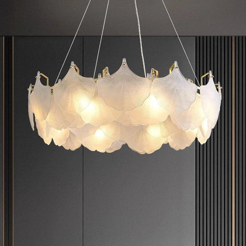 Modern Luxury Lustre Led Glass Chandelier Living Dining Room Circle Pendant Lights Indoor Decoration Home Hanging Lamps Luminair