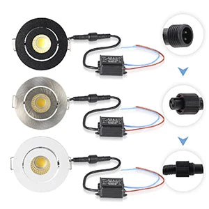 10pcs 3W IP65 Recessed Light Mini Led Downlight Water Proof Dimmable Spotlight Room Decor 52mm Built Ceiling Spot Circular Lamp