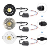 10pcs 3W IP65 Recessed Light Mini Led Downlight Water Proof Dimmable Spotlight Room Decor 52mm Built Ceiling Spot Circular Lamp