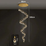 Modern Home Decoration Crystal Ceiling Lights Chandelier Staircase Pendant Lamp Living Room Hanging Lights Interior Lighting