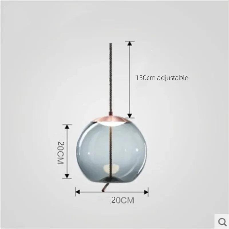 Modern Minimalist Glass LED Chandelier - Creative Pendant for Living & Kitchen