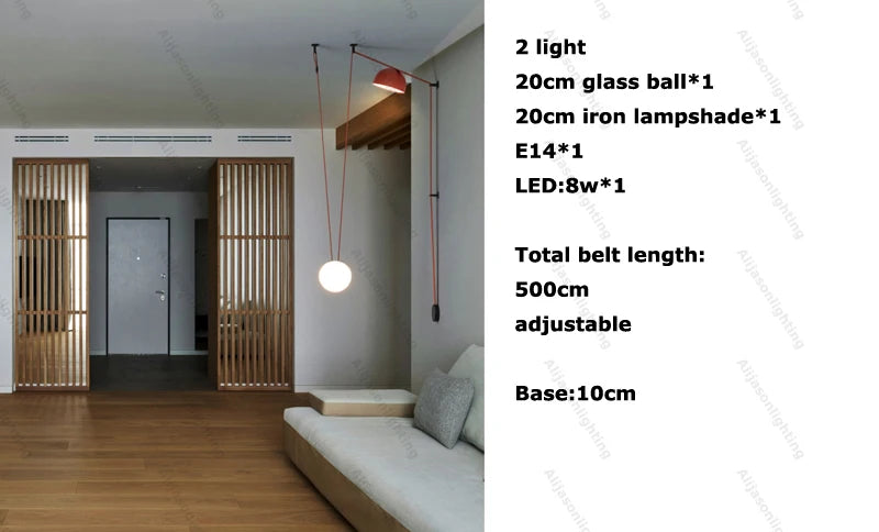 DIY Textile Leather Belt LED Pendant Light - 2026 Early Spring Glass Chandelier