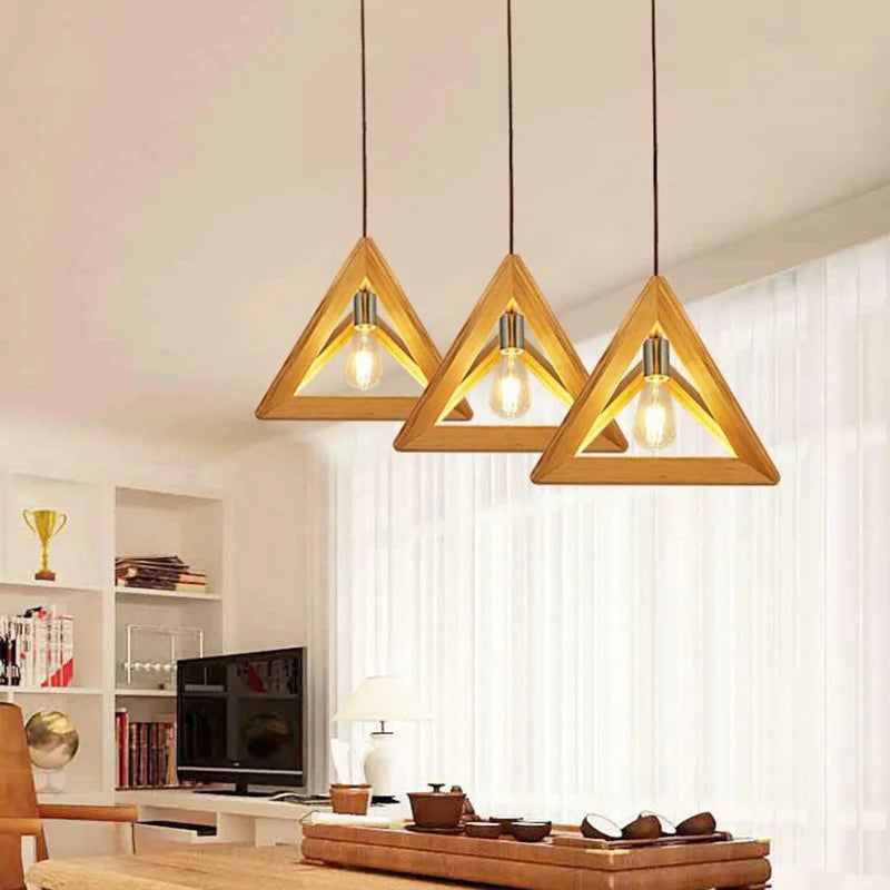 New Chinese Style Minimalist Wooden LED Chandelier - Modern Postmodern Ceiling Pendant Light