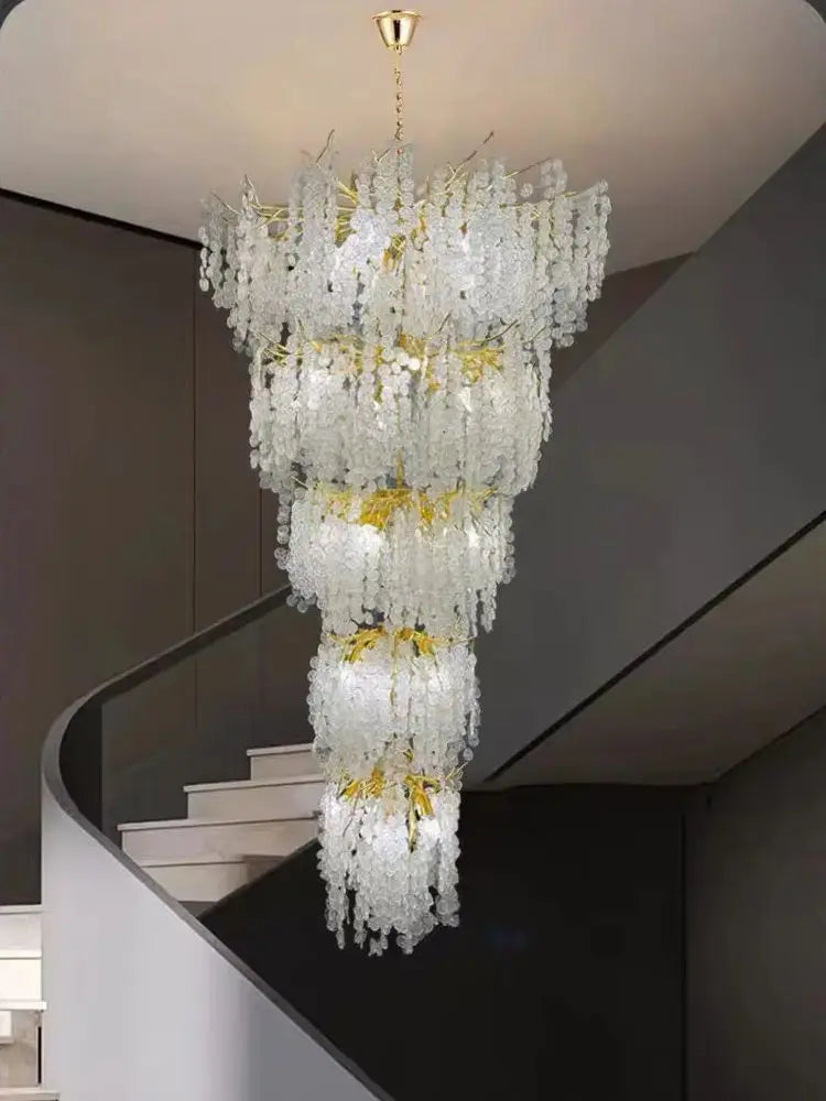 2025 Luxury Branch Crystal Chandelier For Staircase Loft Villa Hotel Lobby High Floor Gold Crystal Tree Branch Hanging Lamp