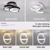 Household LED Chandelier Three Colors Lamp Modern Style Ceiling Lamp Bedroom Light Surface Installation 85-265V Dining Room Lamp