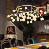 2025 New Nordic Romantic Hanging Living Room Chandelier Lights Modern Firefly Decor Pendant Lamp Round Chandelier Lustre Fixture
